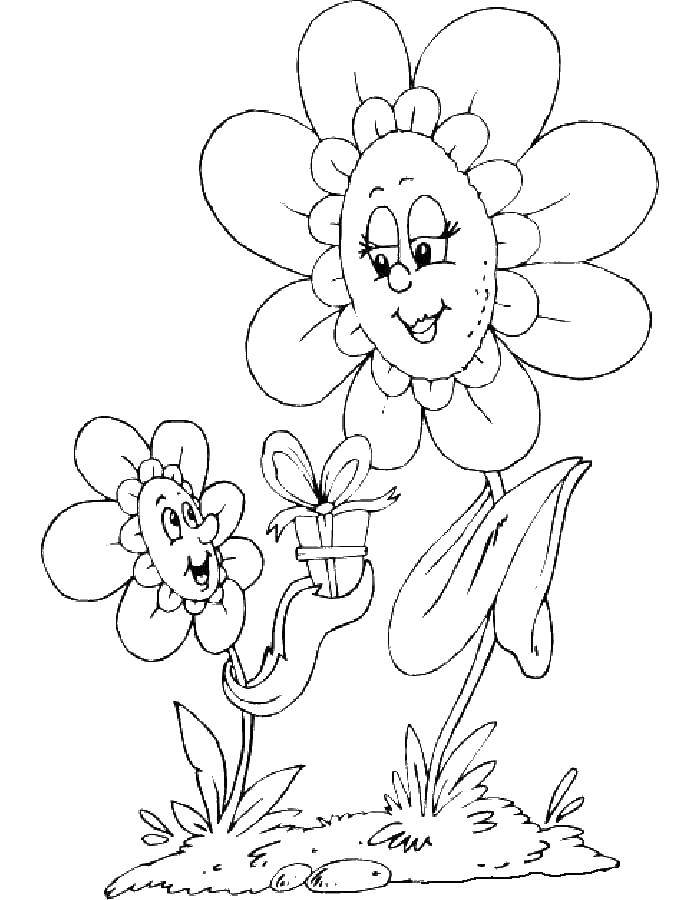 Раскраска цветов и ромашек для детей (ромашки)