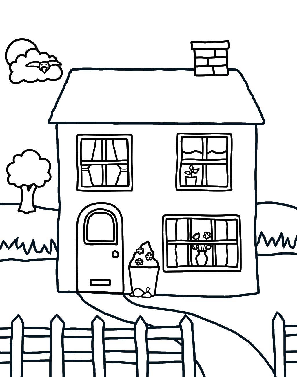 Раскраски домов и зданий для детей (здания)