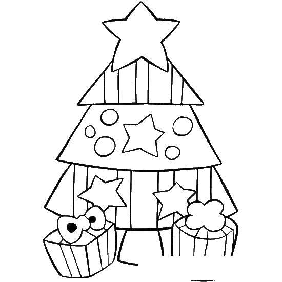 Раскраска зима елка для детей (елка)