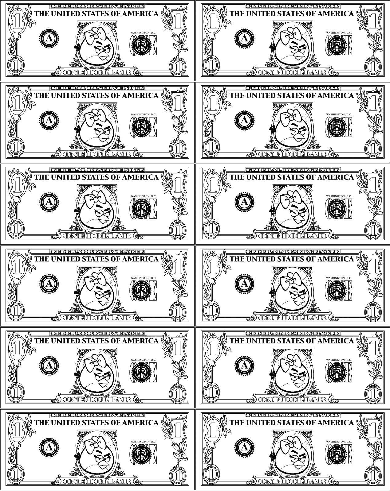 Раскрашенные монеты и купюры Деньги (деньги, купюры)