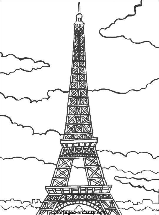 Раскраски Эйфелева башня, Париж, Франция для детей (Франция)