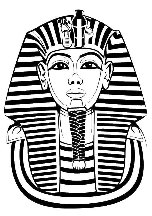 Раскраска египетской пирамиды и фараона для детей (фараон)