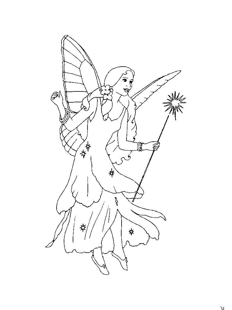 Раскраска феи фея для детей (феи, фея)