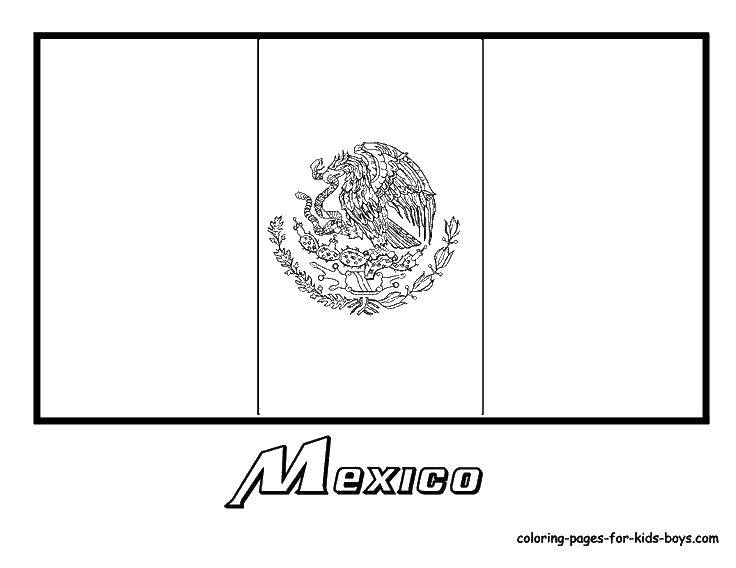 Раскраски флаг Мексики для детей (флаг, Мексика, распечатки, развлечения)