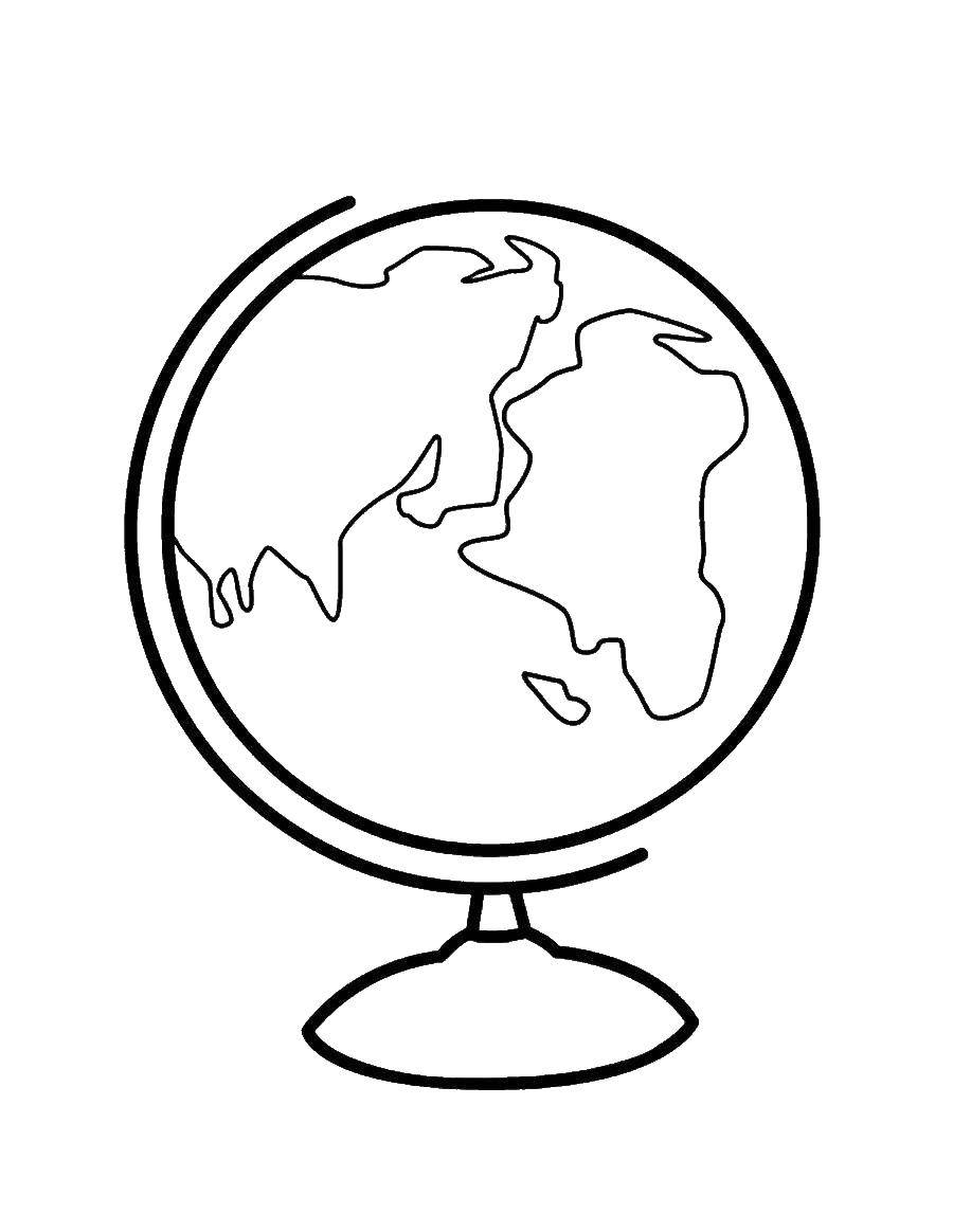 Раскраска глобуса (глобус, страны, континенты)