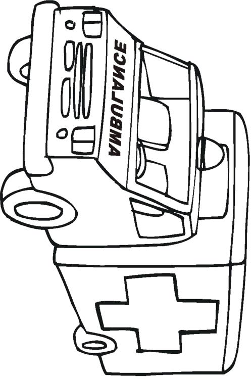 Раскраски Грузовик скорой помощи для мальчиков (грузовик, цвета, развлечение)