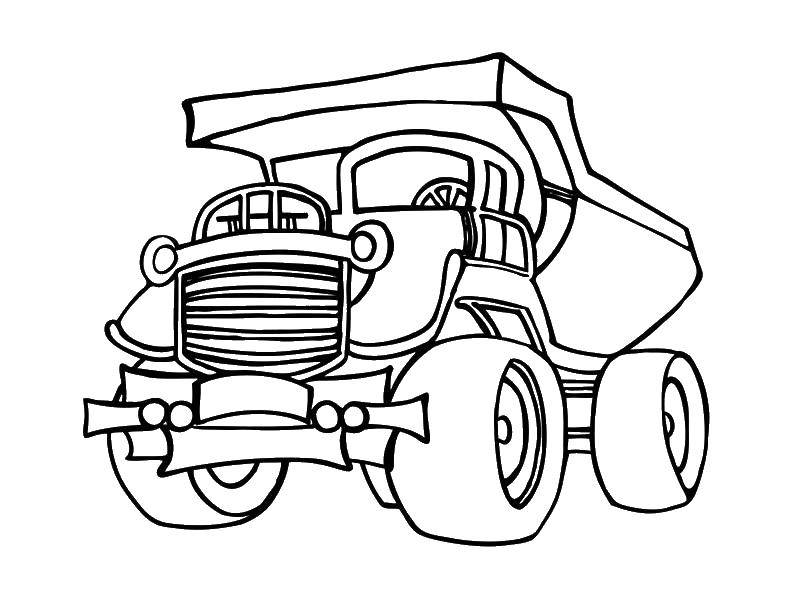 Раскраска стройка грузовик для развития моторики у детей (стройка)
