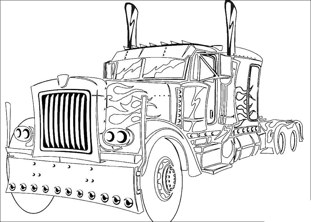 Раскраска грузовика для мальчиков (грузовик)