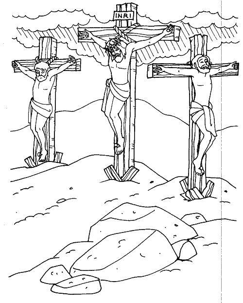 Раскраски крест Иисус Христос, крест, голгофа для детей (крест, Иисус, Христос, голгофа)