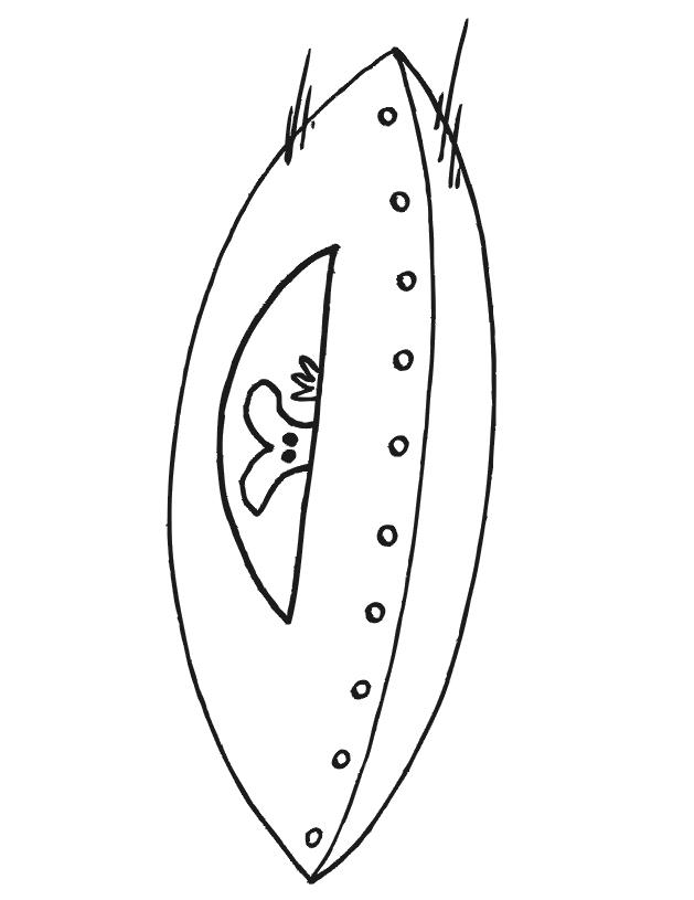 Раскраска для мальчиков: Инопланетянин пикирует вниз в летающей тарелке