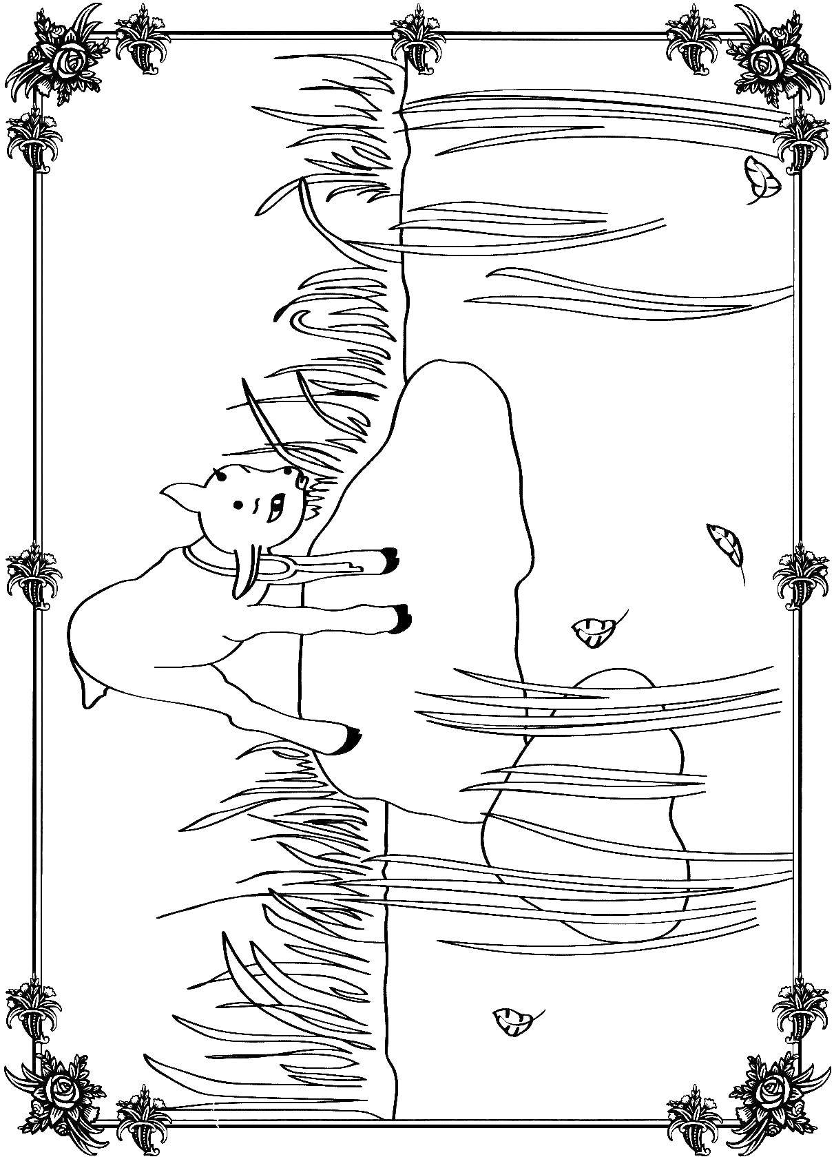 Раскраска персонажей из сказок Козленочек и Иванушка для девочек (Козленочек, Иванушка)