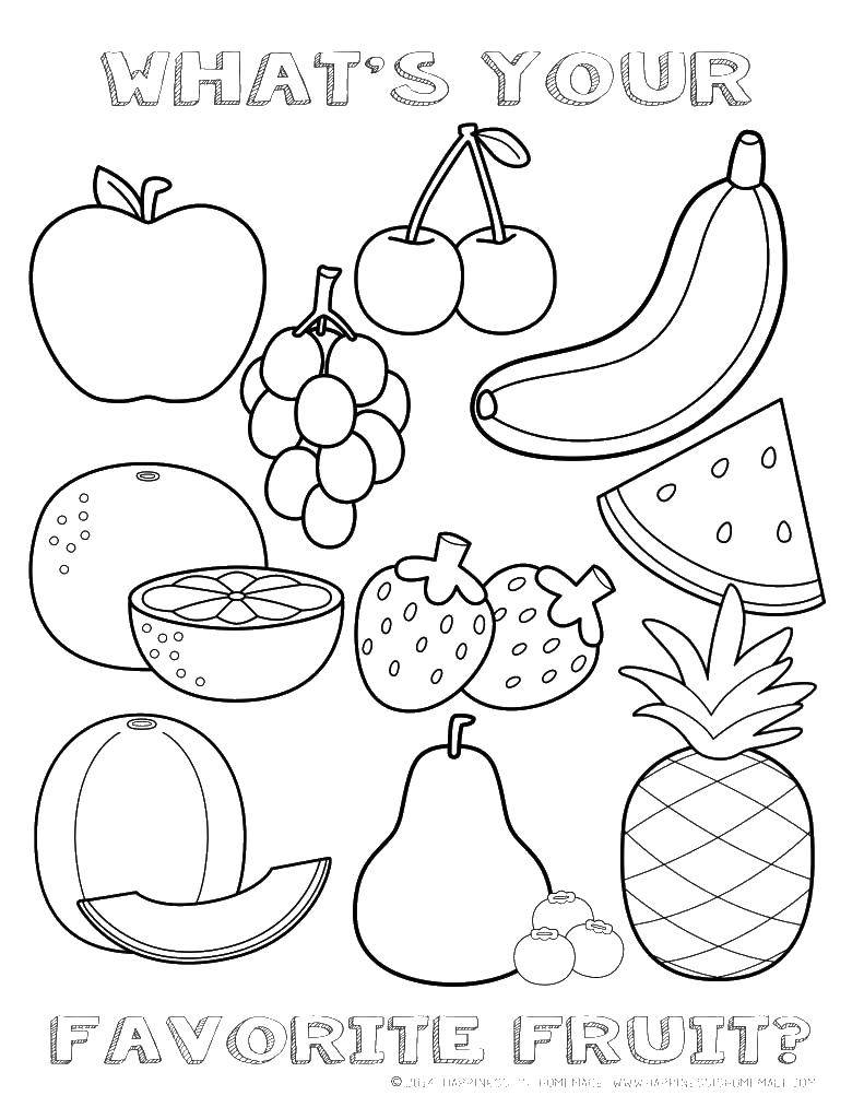 Раскраска с фруктами (дети)