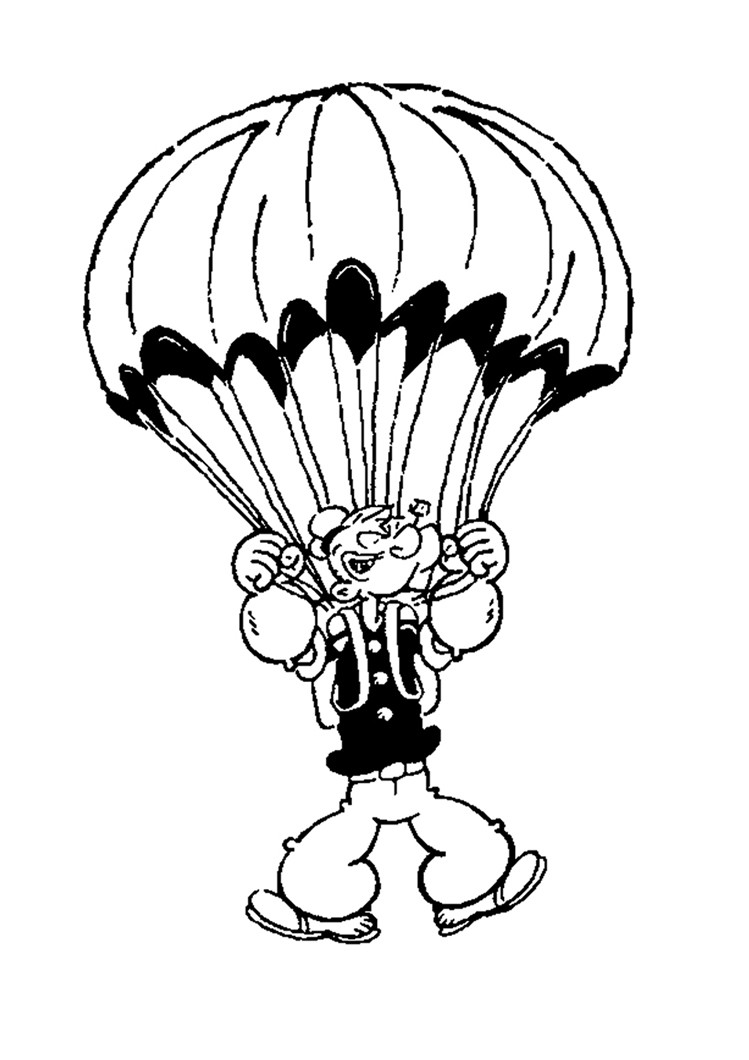 Раскраска клоуна на парашюте (клоун)