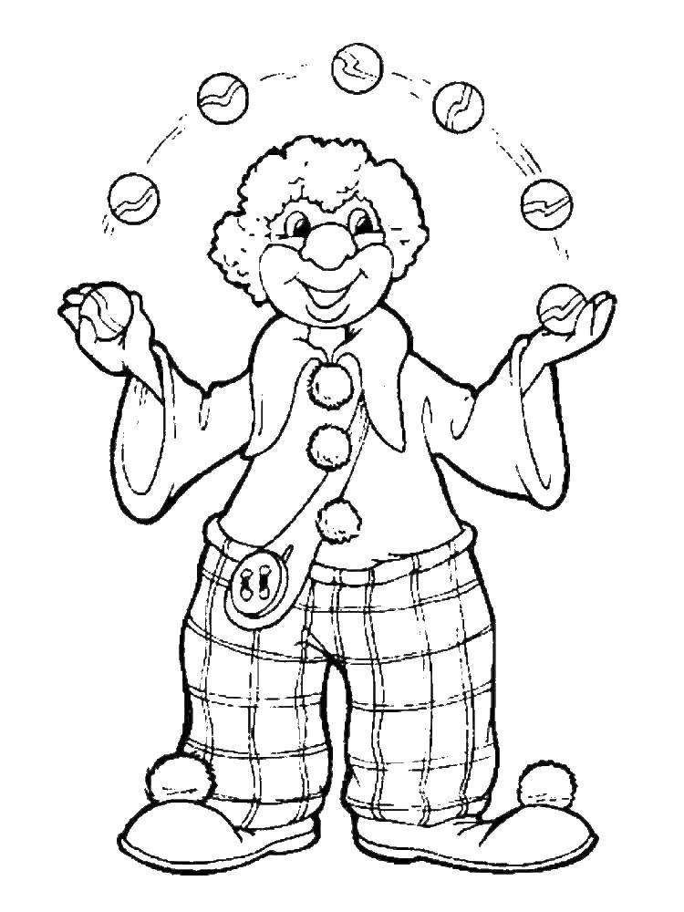 Раскраска с Клоунами - цирк, веселье и радость для детей (клоуны, веселье)