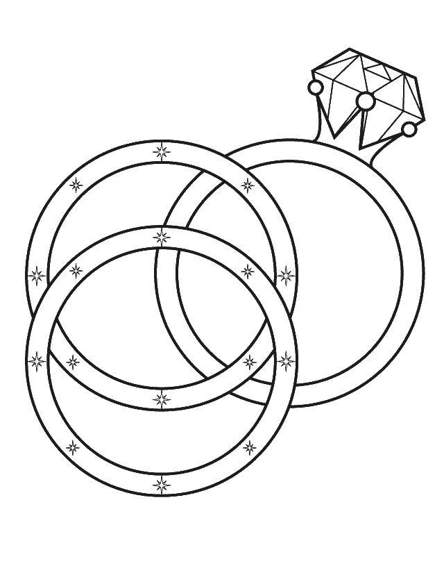 Раскраски кольца с бриллиантом для девочек (кольцо)