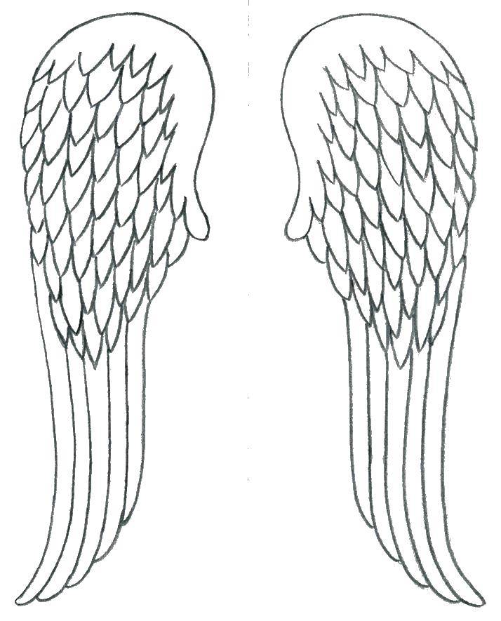 Контуры ангела для вырезания крылья на раскраске (контуры, крылья)