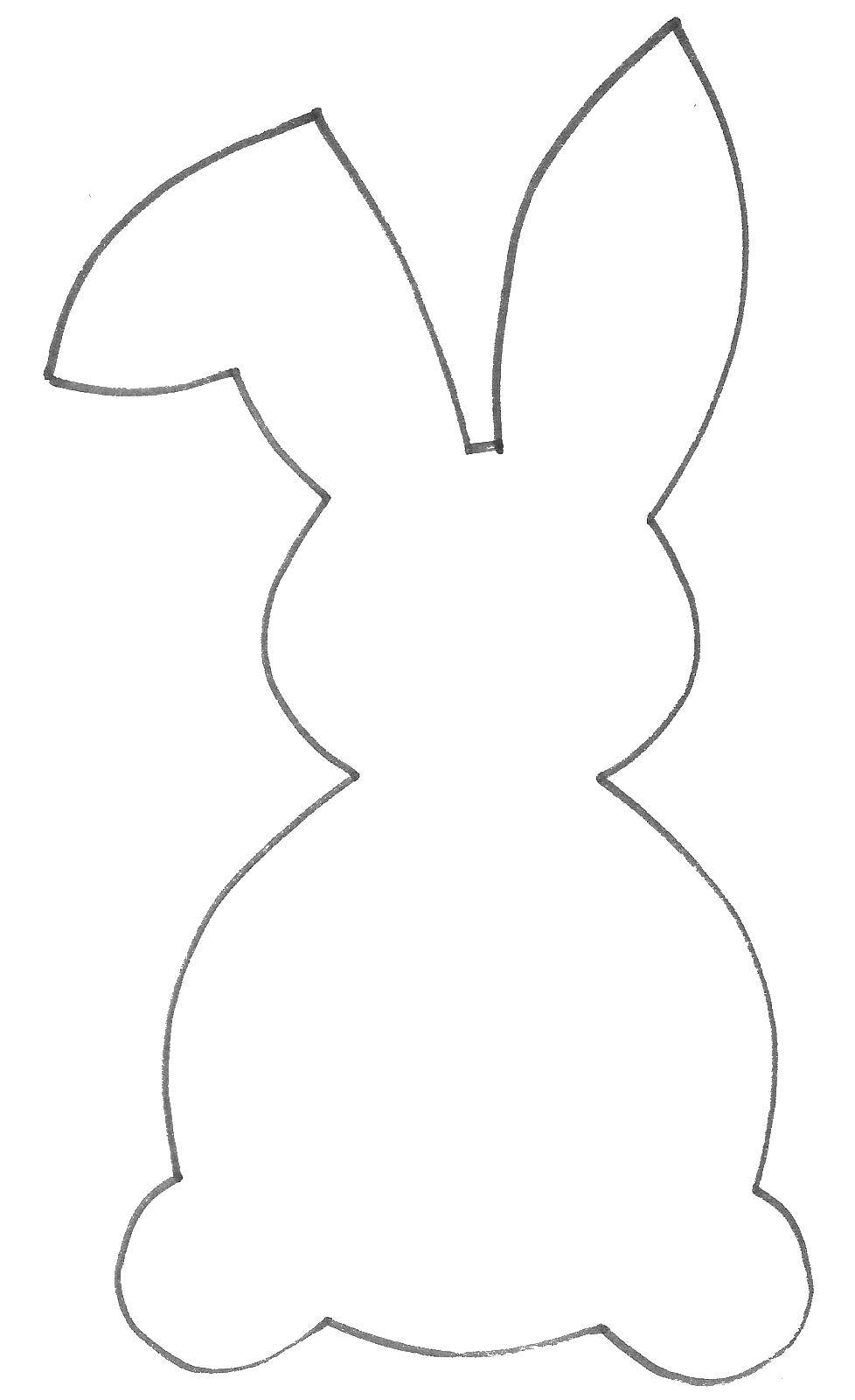 Контур зайца для вырезания контур, включая уши (контур, уши)