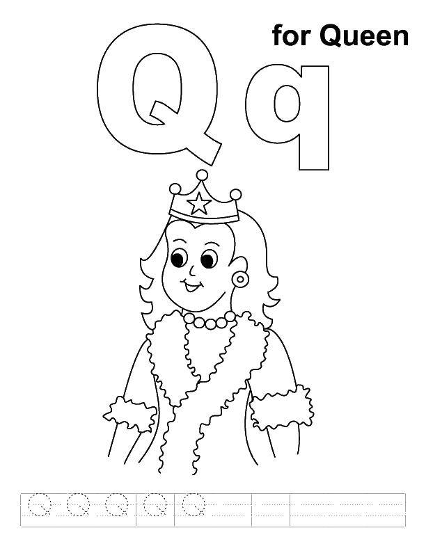 Раскраска Королева с ожерельем и короной для девочек (королева, ожерелье, корона)