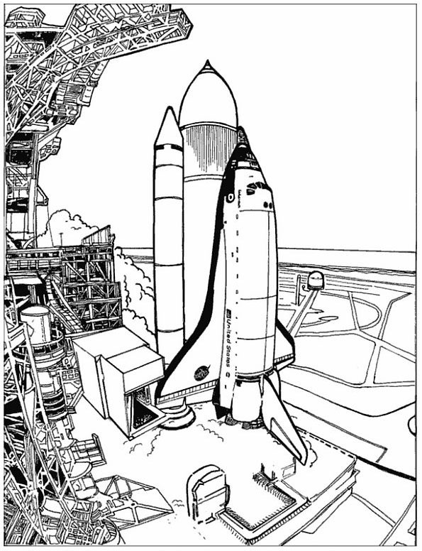 Раскраска космического аппарата для мальчиков