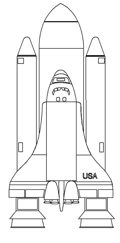 Раскраска космического шаттла для мальчиков
