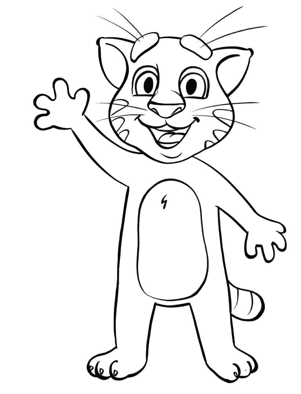 Раскраска мультфильма Том и кот (мультфильмы, Том, кот)