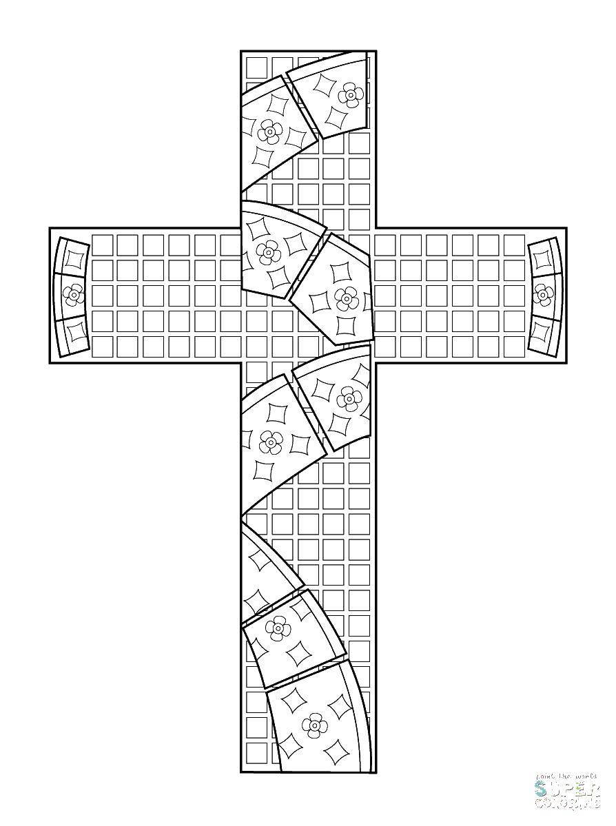 Логические раскраски крест для детей (задания)