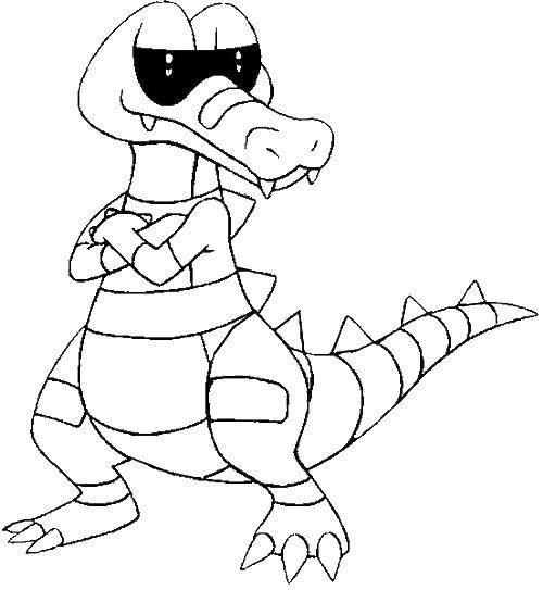 Раскраска персонажей из мультфильма очки, крокодил (крокодил)