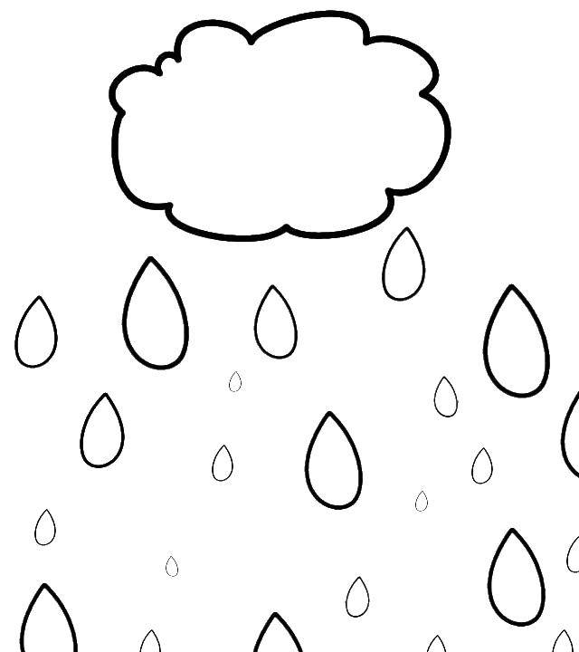 Ребенок раскрашивает картинку про дождь и тучи (тучи)