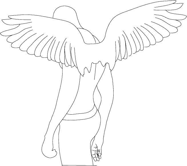 Контуры ангела для вырезания Ангел (ангел, контуры)