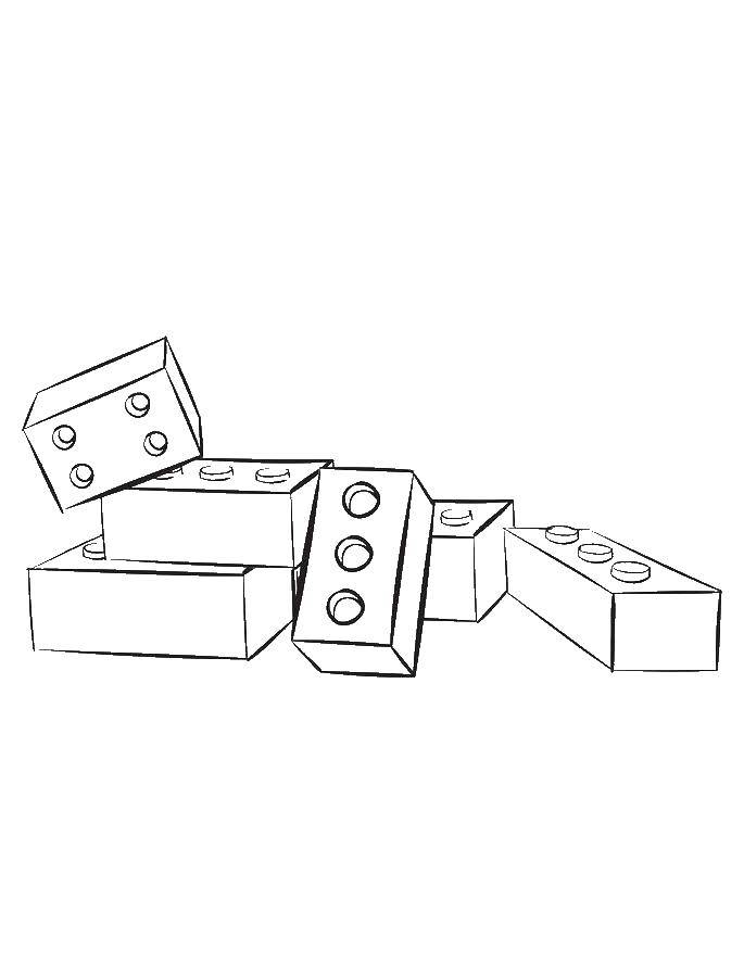 Раскраска с Лего кубиками (Лего, кубики)