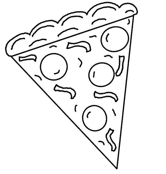 Раскраска пиццы для детей (еда, пицца)