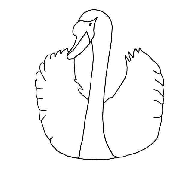 Контуры для вырезания птиц лебедь (Лебедь, Контуры)