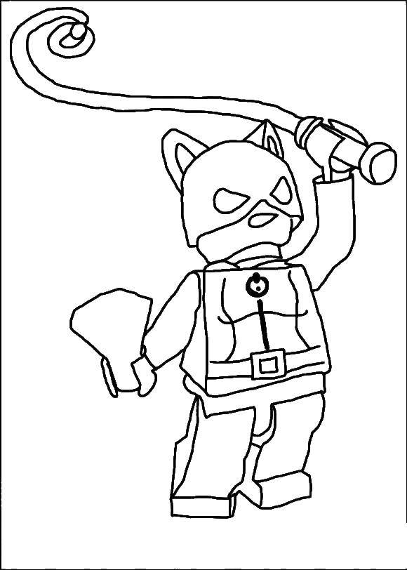 Раскраска Лего Бэтмэн (Бэтмэн, Кэтвумен)
