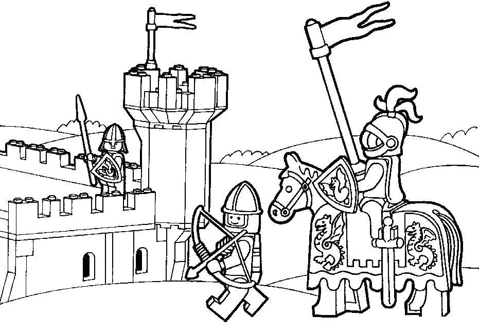 Раскраска Лего рыцари для мальчиков (рыцари)