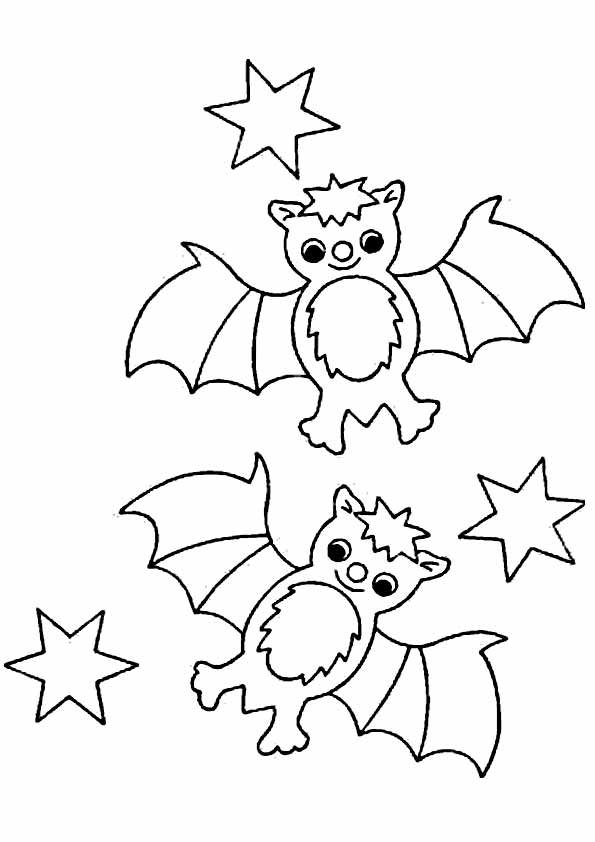 Раскраска с летучими мышами и звездочками для мальчиков (звездочки)