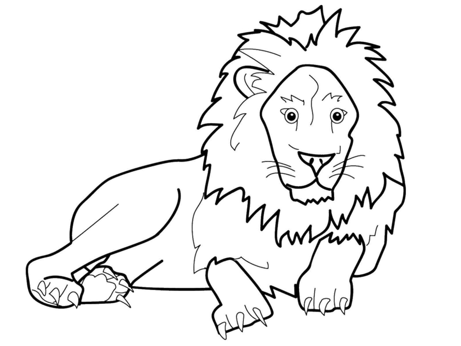 Дикая животное лев на раскраске (дикие)