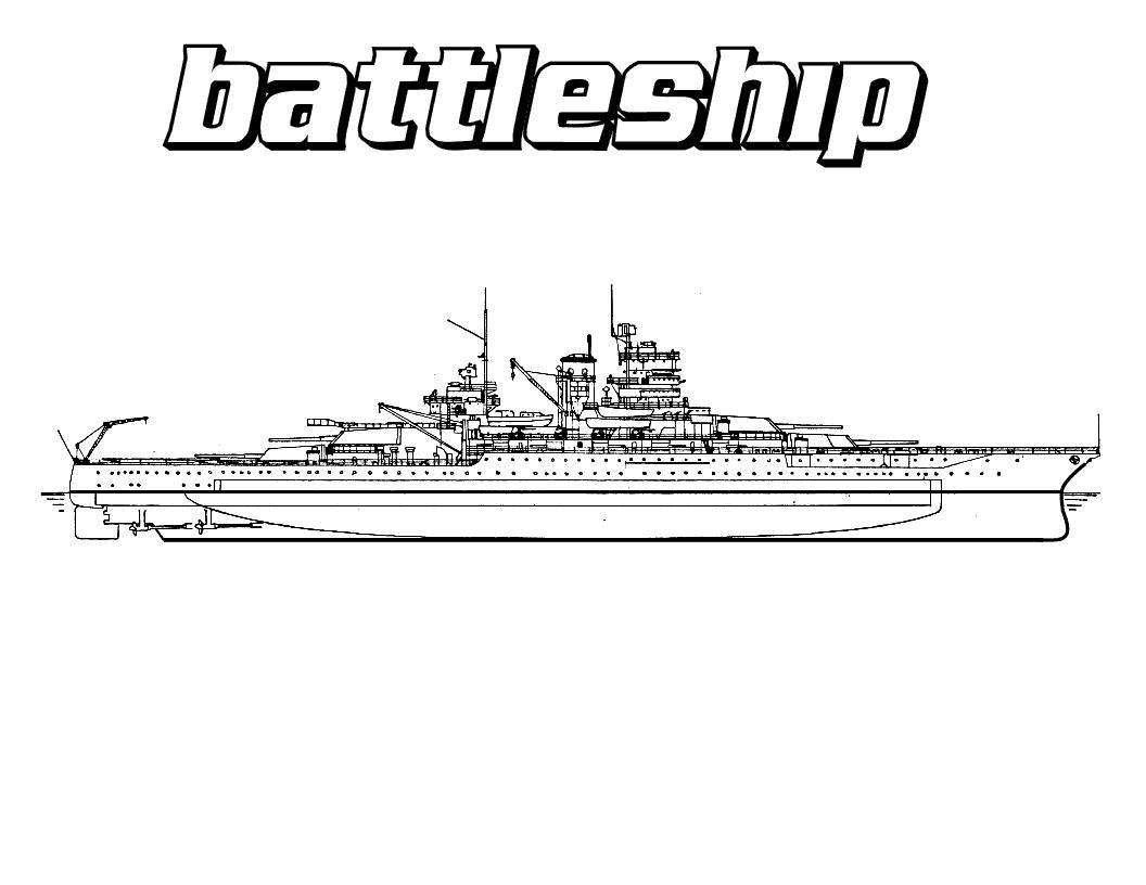 Раскраски Линкор - корабль для мальчиков (корабль, линкор)