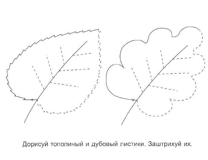 Раскраска листочки с штриховкой для дошкольников (штриховки)
