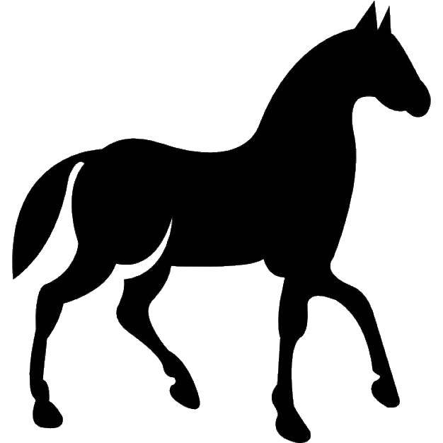 Контурные раскраски лошадей для детей (лошади)