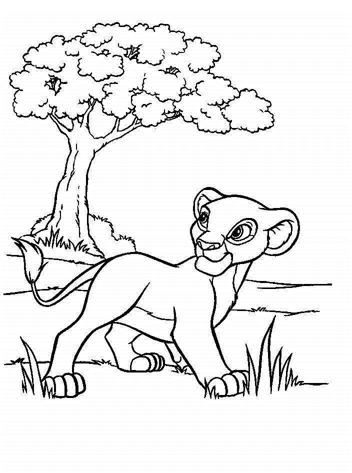 Раскраски Львенка в пустыне из мультфильма для мальчиков (дерево)