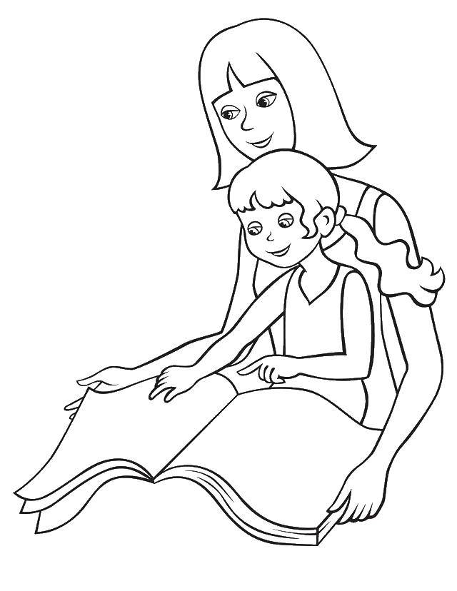Раскраска мама с ребенком и книга для развивающих