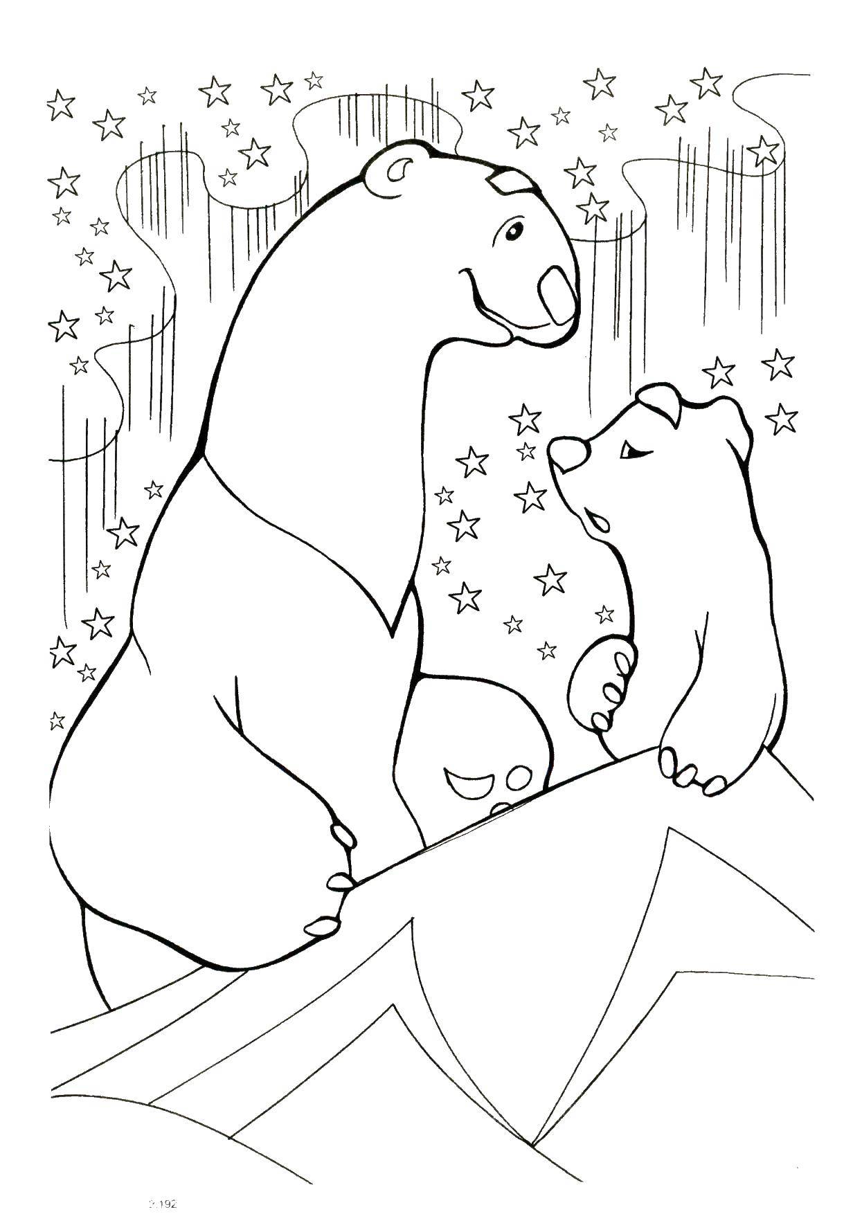 Раскраска медвежонка Умка - белый медведь для детей (медвежонок, Умка, белый, медведь, развивающие)