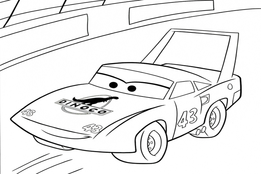Раскраска Машина с эмблемой динозавр из мультфильма Тачки для мальчиков (машина, динозавр, тачки)