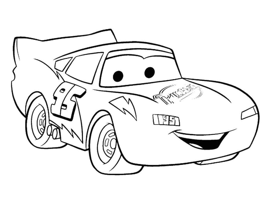 Раскраска Машины Персонаж из мультфильма (машины, персонаж, раскрасить)
