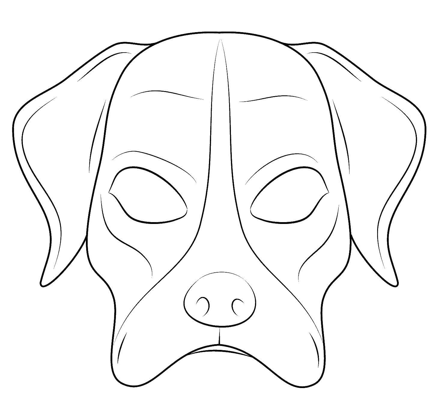 Раскраска Маски маска и Пес для детей (Пес)