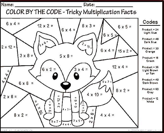 Раскраска с математическими заданиями и картинками для развития логики счета у детей (математика, счет, логика, задания)