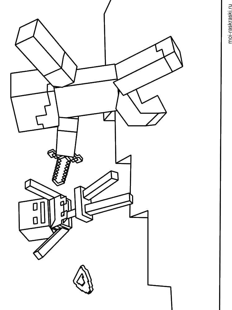 Раскраска Игры Майнкрафт для детей (игры, Майнкрафт)
