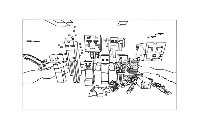 Раскраска по Майнкрафту для мальчиков (Майнкрафт)