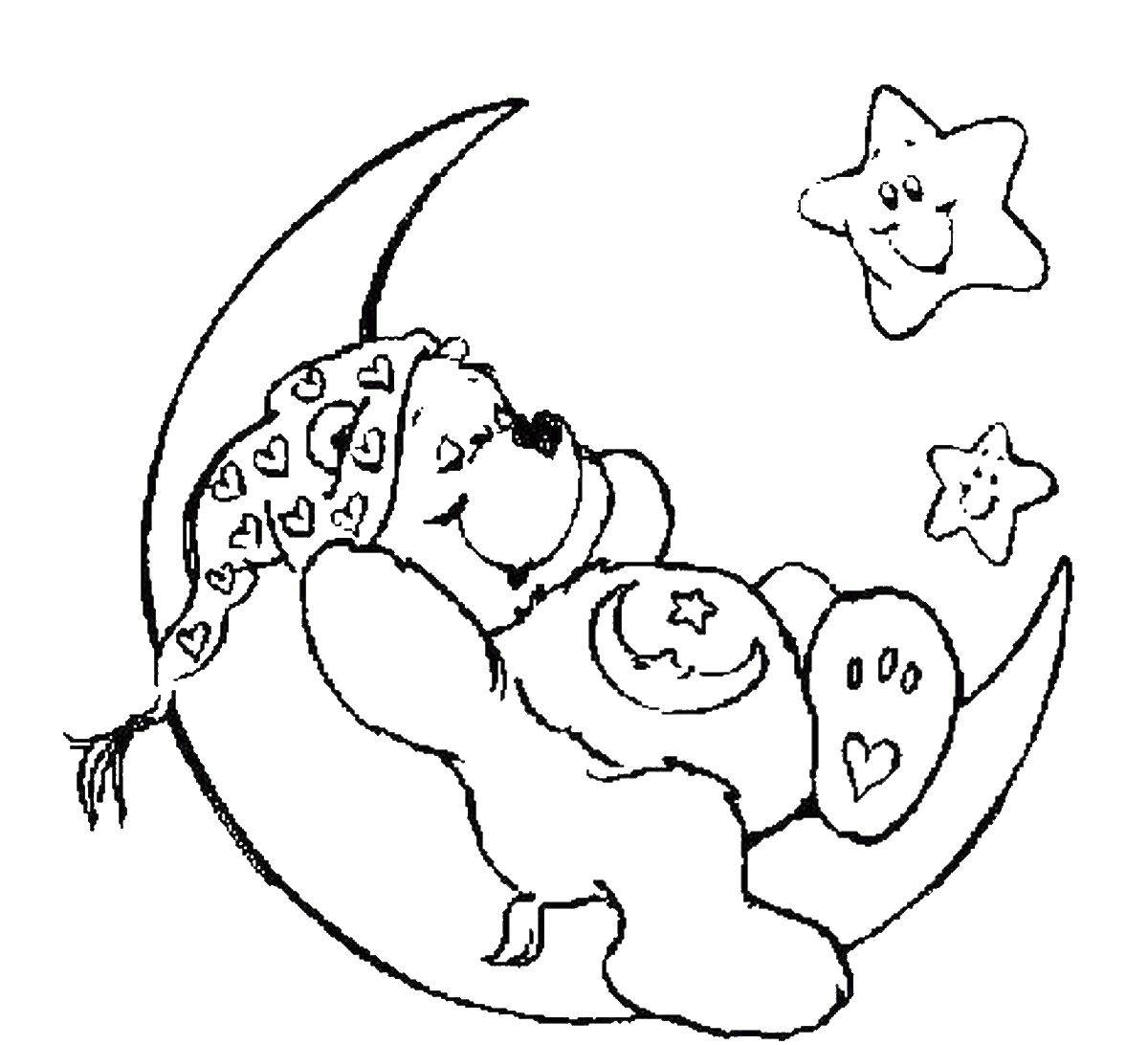 Раскраска Луна медведь для детей (медведь)