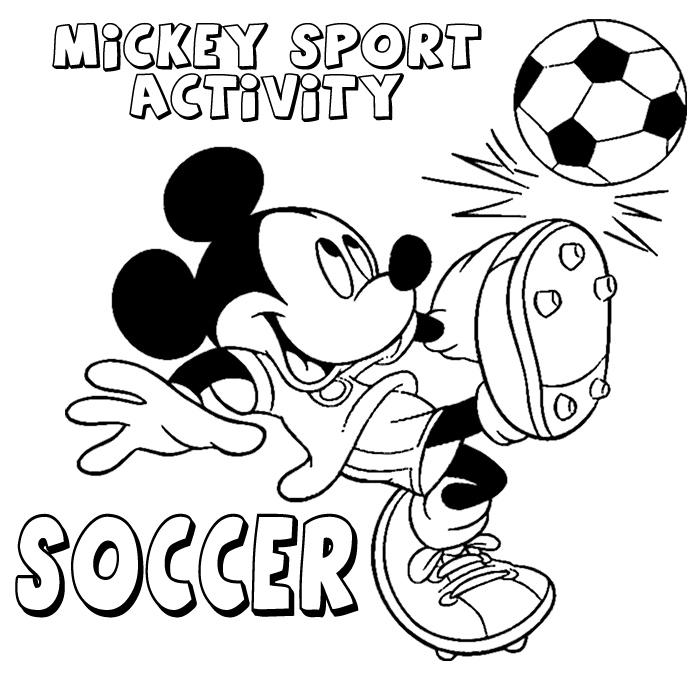 Раскраска Микки Мауса в футболистической форме (футболист)
